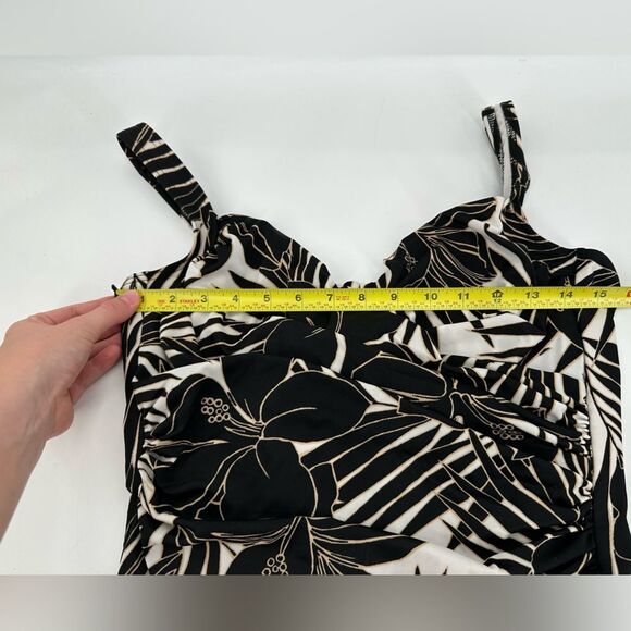 Miraclesuit Sanibel Swimsuit One Piece Underwire Padless Sz 16 Palm Hibiscus - Picture 7 of 10